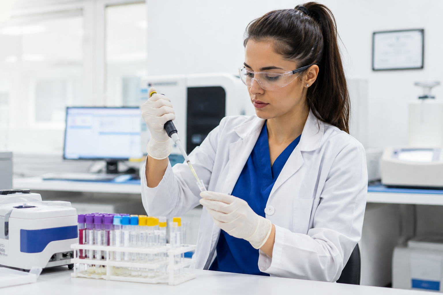 Diagnostka pracująca w laboratorium
